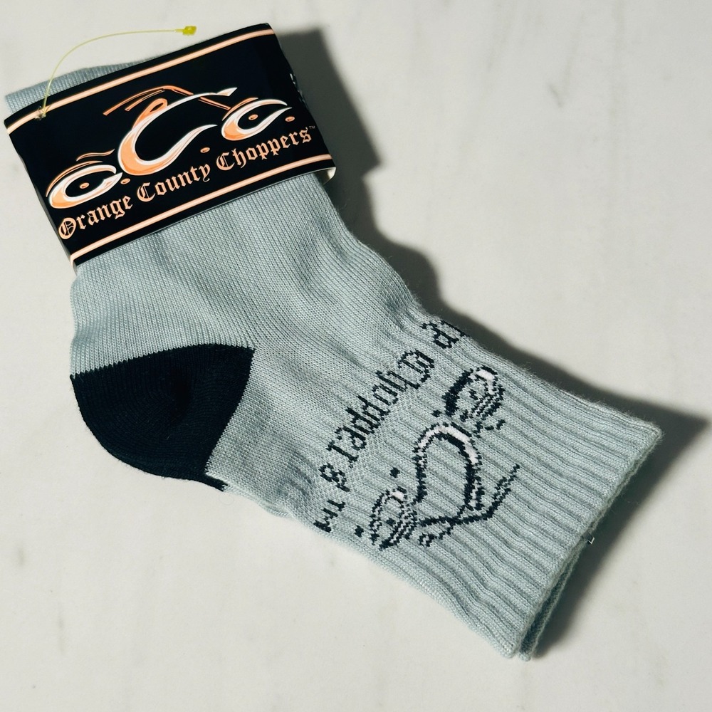 New - Orange County Choppers Gray Socks (10-13) OCC